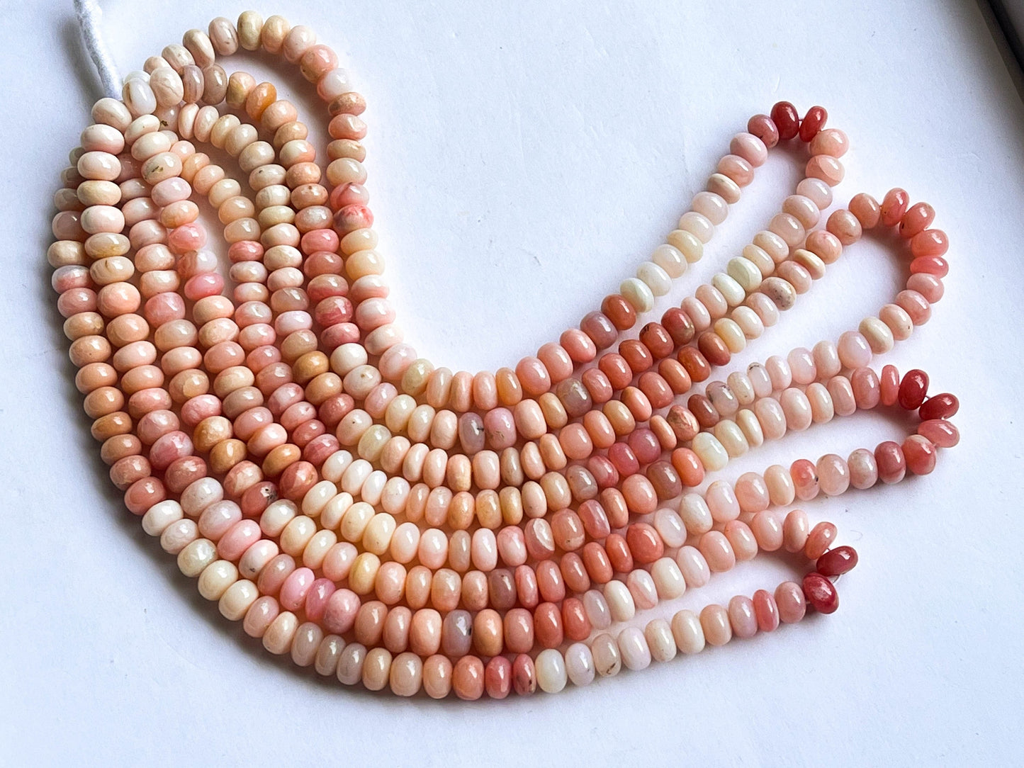 Pink  Opal Smooth Rondelle Beads