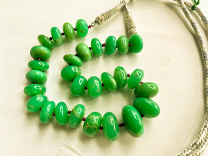 Natural Chrysoprase Smooth Rondelle Beads