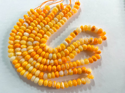 Beautiful Orange Opal Smooth Rondelle Shape Beads