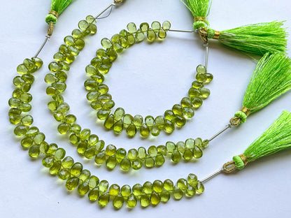 Peridot Faceted Pear Shape Briolette Beads