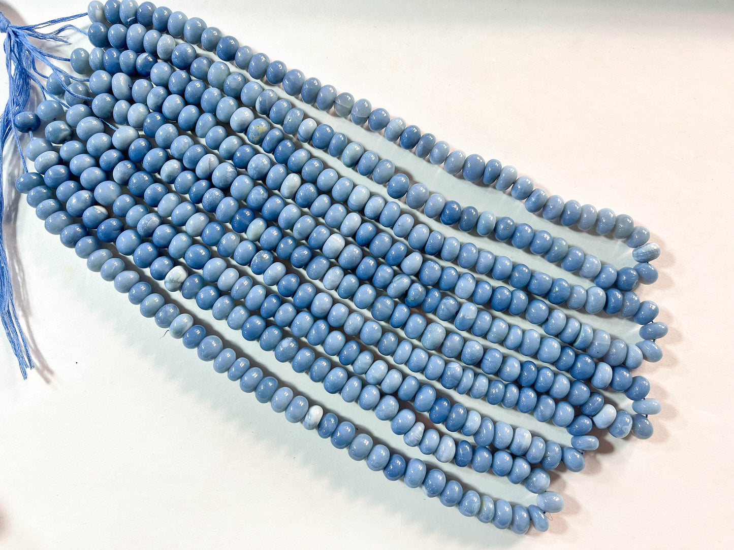Natural Blue Opal Smooth Rondelle Shape Beads