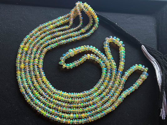 Ethiopian Opal Smooth Rondelle Beads, Natural Opal Rondelle Beads, Opal Smooth Beads, Welo Opal Beds, Ethiopian Opal beads