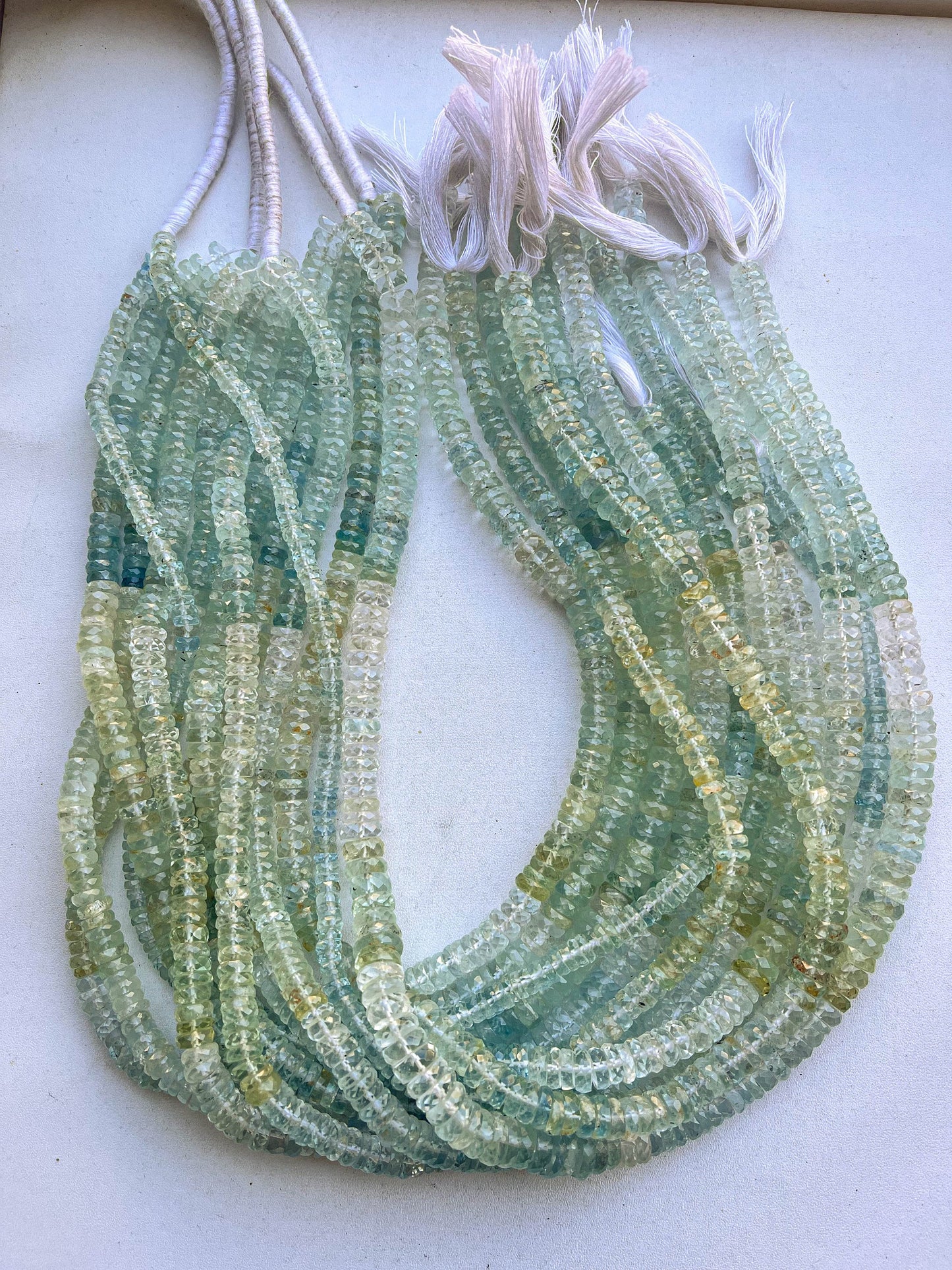 Aquamarine Faceted Heishi Shape Beads