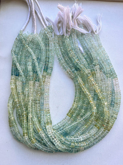 AAA Aquamarine Faceted Heishi Shape Beads