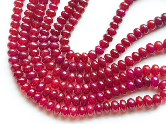 Beautiful Pink Chalcedony Smooth Rondelle Shape Beads