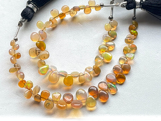 Ethiopian Opal Pear Shape Briolette - 2 Strings bunch