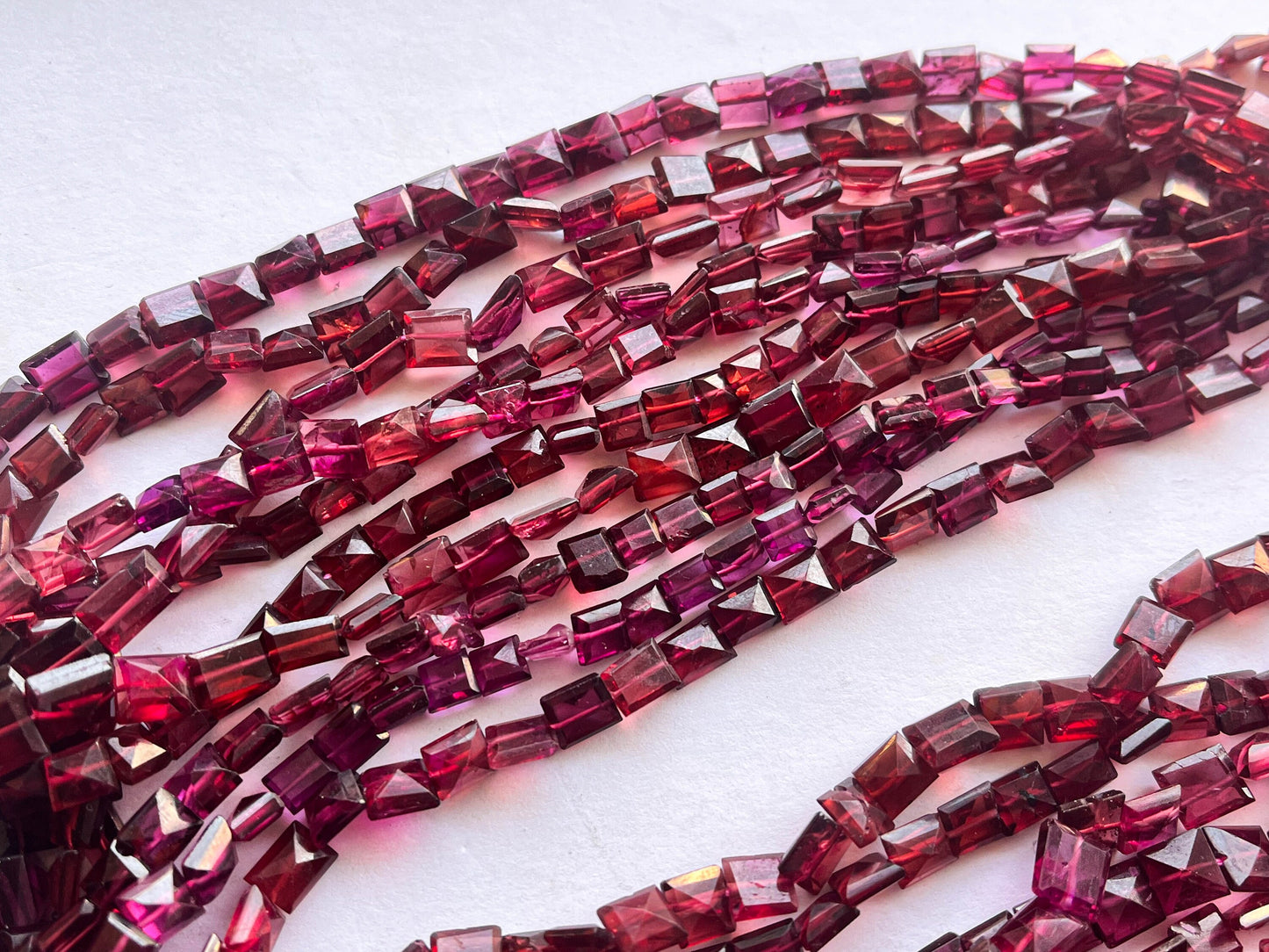 Rhodolite Garnet Square Shape Beads