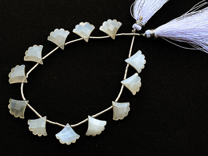 Natural White Moonstone Tree Shape Briolette Beads