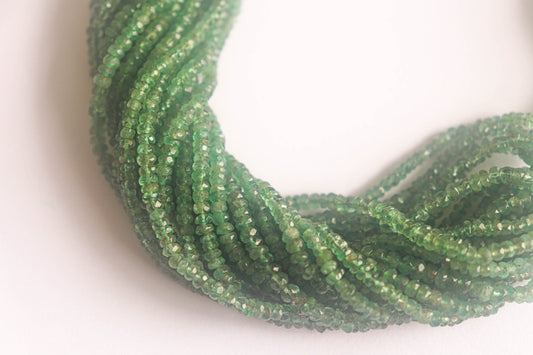 5.75 inch Natural Emerald Gemstone Faceted Rondelle Beads, Natural Emerald Gemstone, Emerald beads, Emerald Rondelle, Zambian Emerald, 3mm