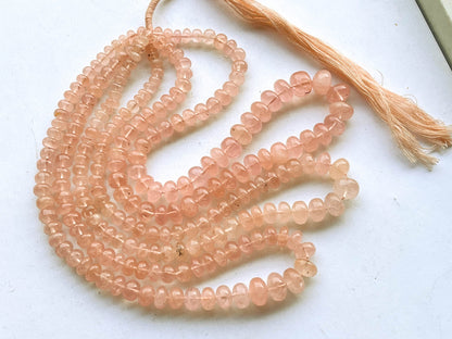 Peach Morganite Smooth Rondelle Beads
