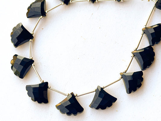 Natural Black Onyx Tree Shape Briolette Beads