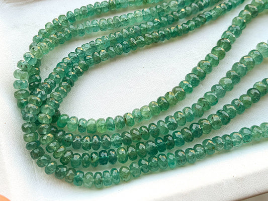 17 inch Natural Emerald Gemstone Faceted Rondelle Beads, Natural Emerald Gemstone, Emerald beads, Emerald Rondelle, Zambian Emerald, 4-7mm