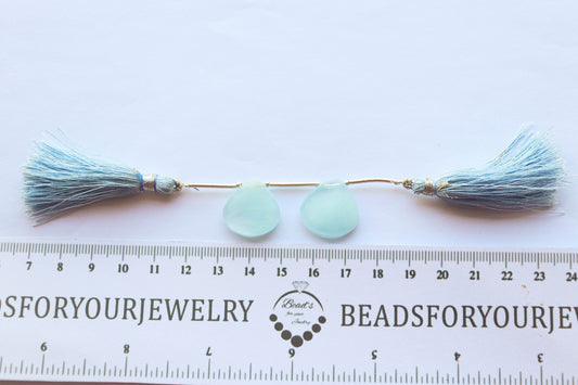 Pair of Milky Aquamarine Smooth Flat Heart Shape Beads, Natural Aquamarine Gemstone, Aquamarine Pair, Aquamarine Heart Shape Beads, 18x18mm