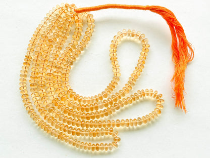 Natural AA Citrine Smooth Rondelle Beads
