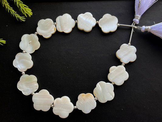 Natural Mother of Pearl Flower Shape Beads