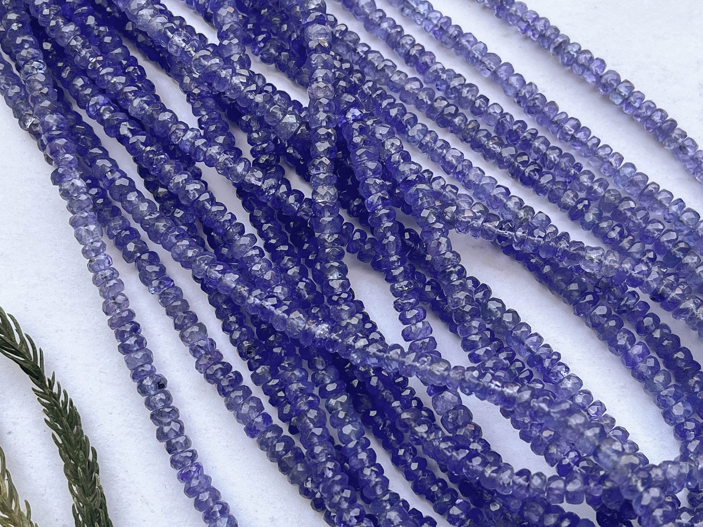 Natural AAA Tanzanite Faceted Rondelle Shape Beads