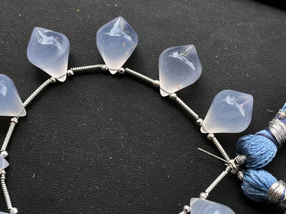 Blue Chalcedony Slanted Shape Drops