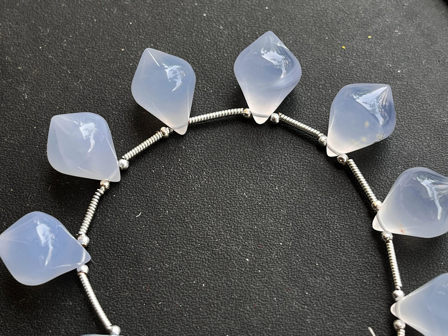 Blue Chalcedony Slanted Shape Drops
