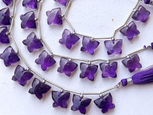 Natural Purple Amethyst Butterfly Shape Beads