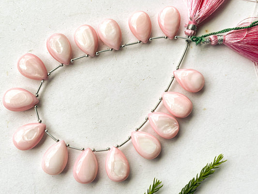 Pink Mother of Pearl Pear Shape Smooth Briolette Beads