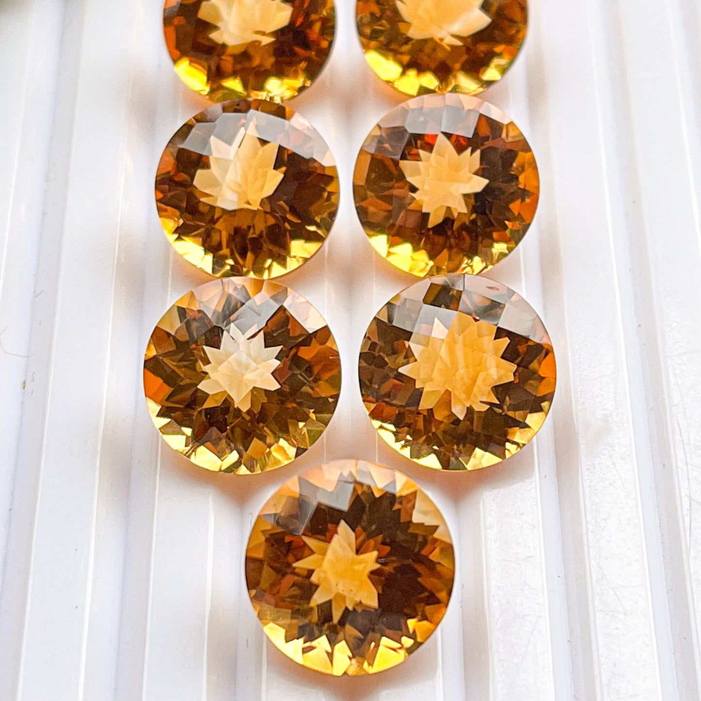 Citrine Faceted Round cut stone, Size 12x12mm