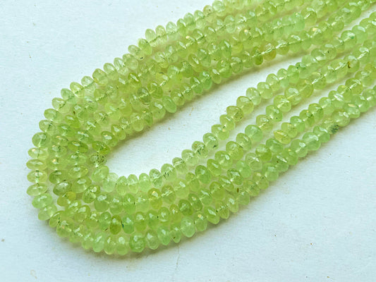 AAA Prehnite Beads Faceted Rondelle Shape
