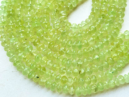 Prehnite Beads Faceted Rondelle Shape