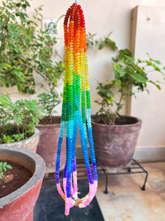 Natural Ethiopian Opal Rainbow color smooth rondelle shape beads (Permanent Colour Treatment)
