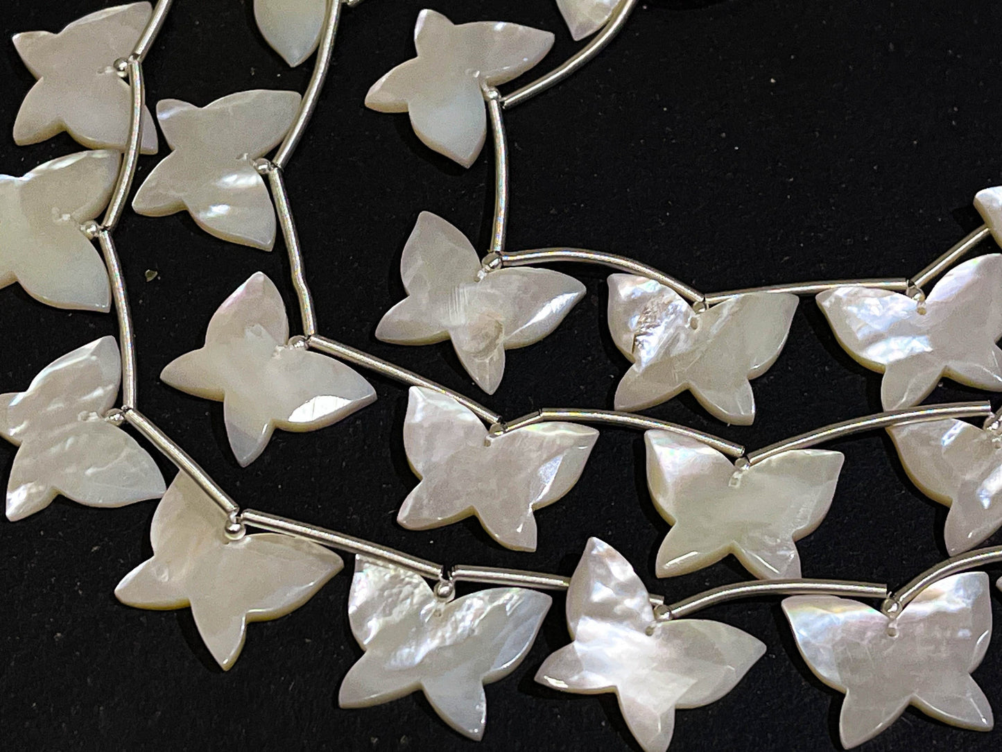 Mother of Pearl Faceted Butterfly Shape Beads, Natural Pearl, Pearl Butterfly, Pearl for Jewelry making, 16x20MM, 10 Pieces, Butterfly Beads