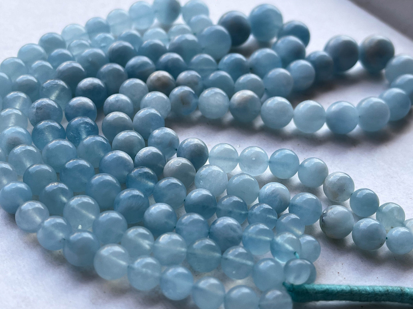 Natural Aquamarine Smooth Spherical shape beads