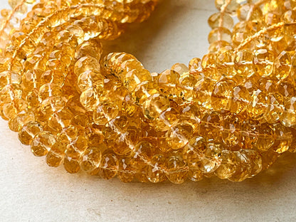 Citrine Faceted Rondelle Shape Beads