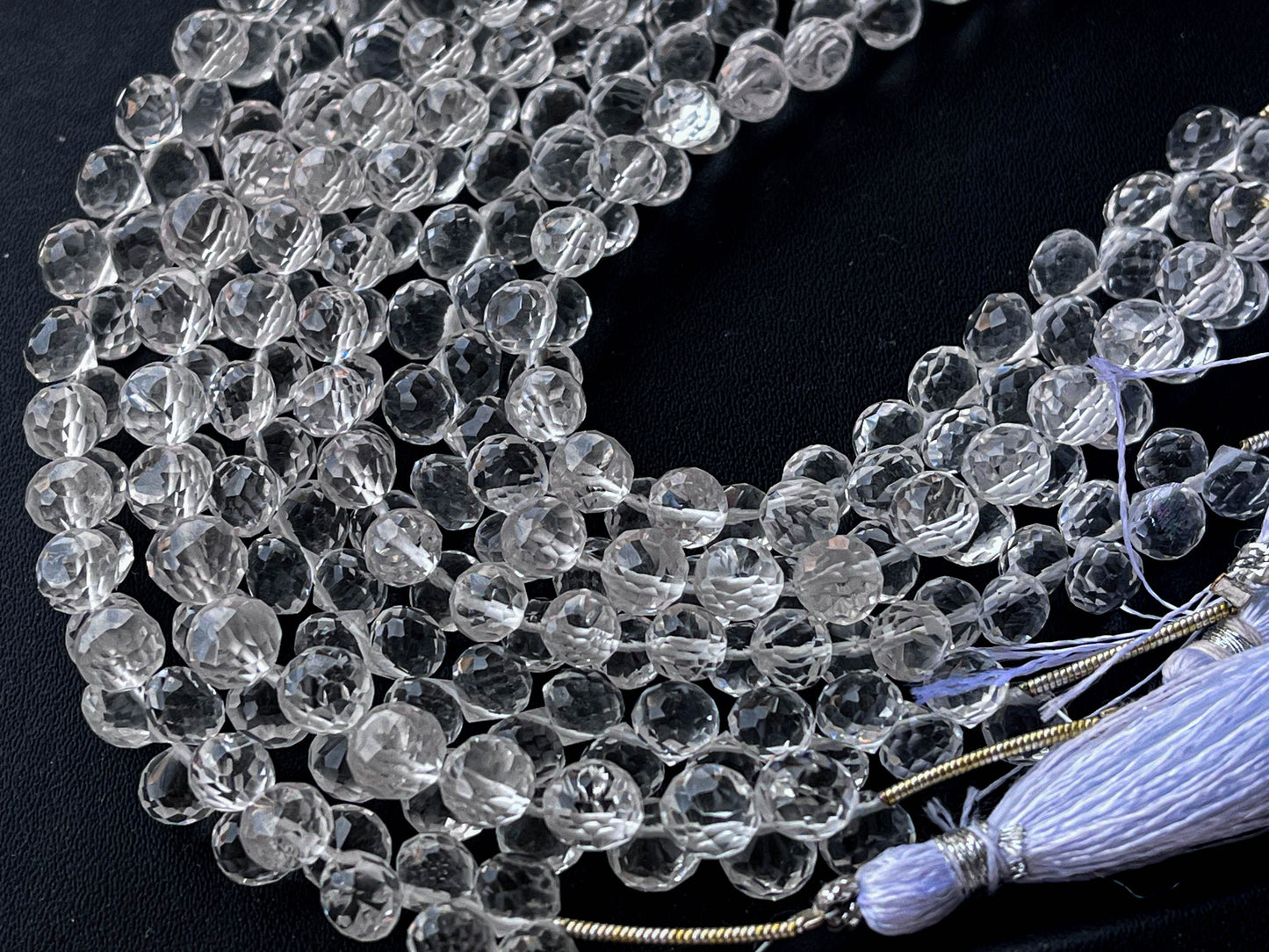 Natural Crystal Micro faceted Onion shape Drops, Crystal gemstone, Crystal teardrops, Crystal  Beads, Crystal drops, 6mm