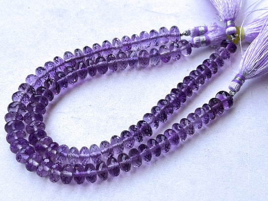 8 Inch AAA Pink Amethyst faceted Rondelle Beads, Pink Amethyst Beads, Pink Amethyst Rondelle Beads, 8.50MM, Natural Amethyst Gemstone