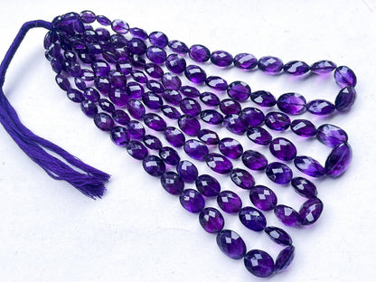 Natural Deep Purple amethyst faceted oval shape beads