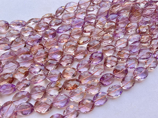 Natural Ametrine faceted oval shape beads