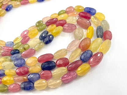 Sapphire faceted Oval Shape beads, Sapphire Beads