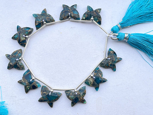 Copper Composite Apatite Carved Butterfly faceted beads