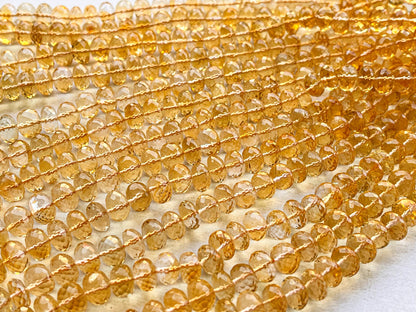 Citrine Faceted Rondelle Shape Beads