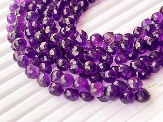 Natural Purple Amethyst Micro faceted Onion shape Drops, Amethyst gemstone, Amethyst teardrops, Amethyst Beads, Amethyst drops, 6mm to 7mm