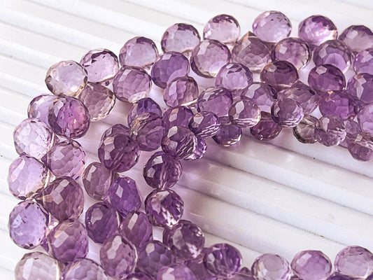Natural Pink Amethyst Micro faceted Onion shape Drops, Pink Amethyst gemstone, Pink Amethyst teardrops, Pink Amethyst Beads, Amethyst drops