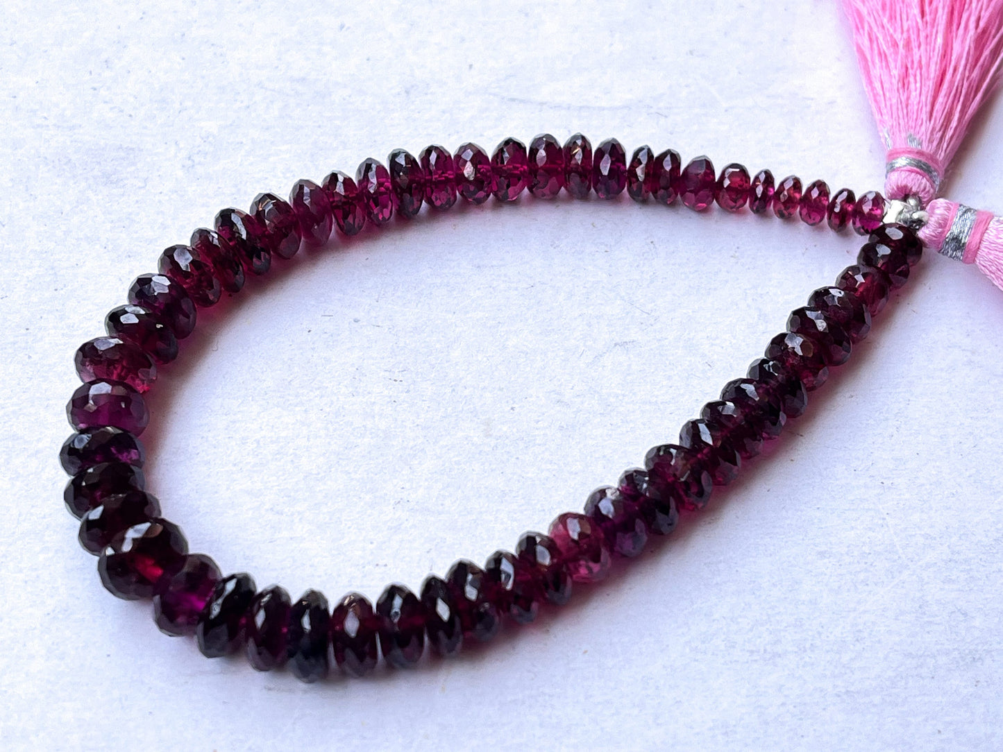 Rhodolite Garnet Faceted Rondelle Shape Beads