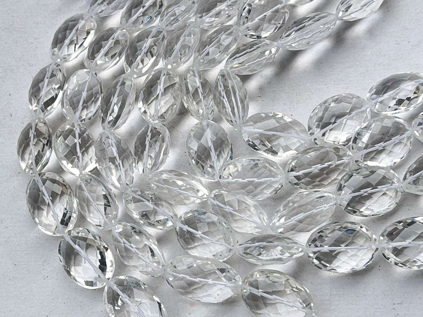 Natural Crystal faceted Oval Shape Beads