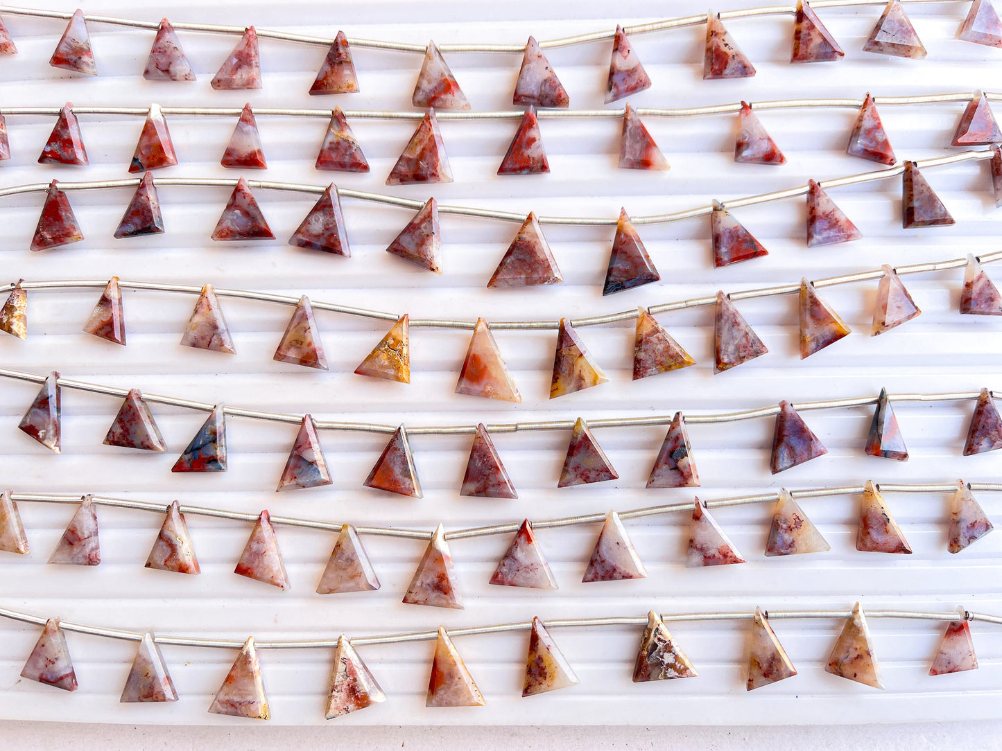 Red Jasper Flat Slice cut Beads