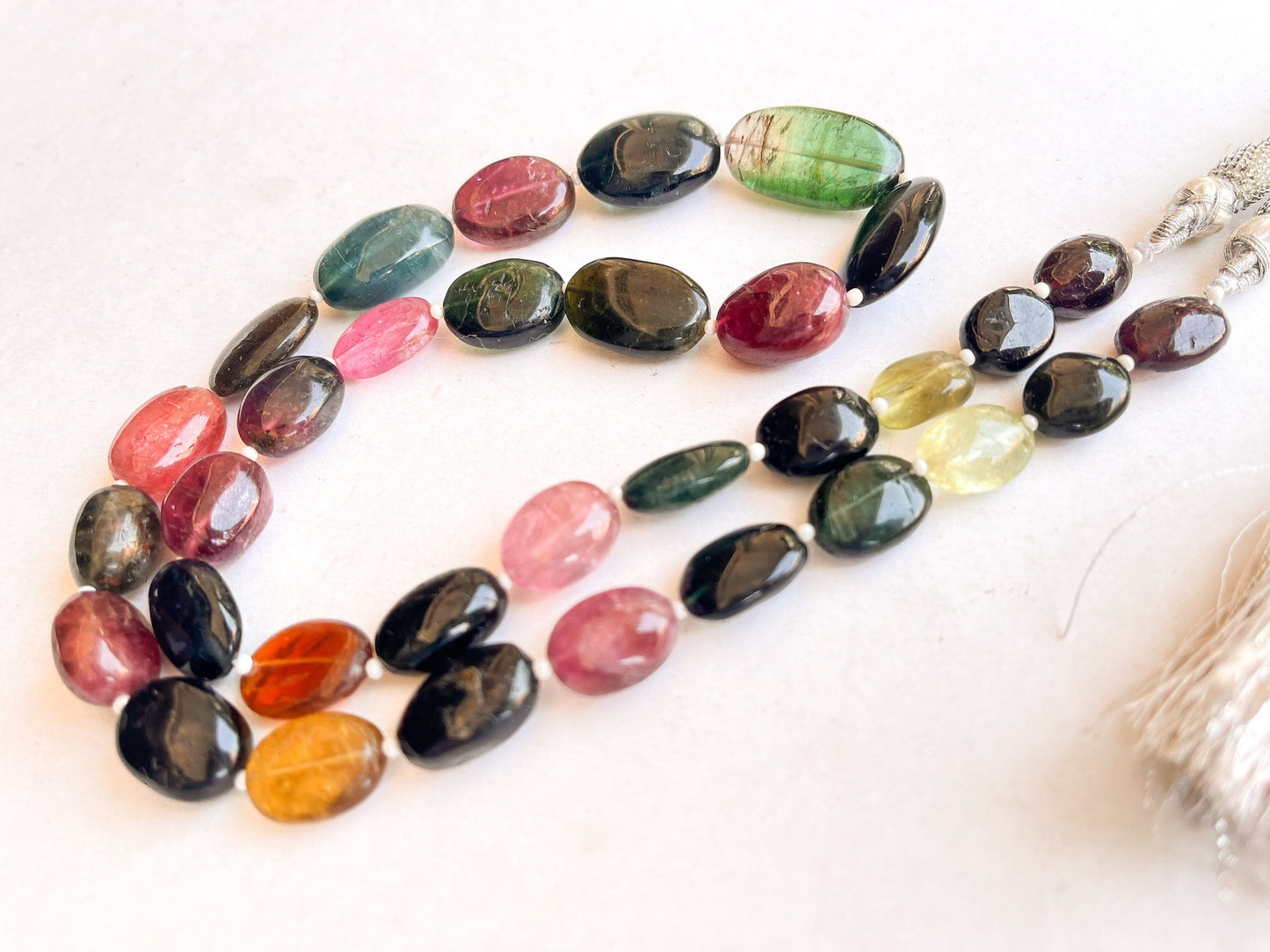 Natural Tourmaline Oval Shape Beads