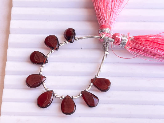 Garnet Pear Shape Smooth Briolette Beads
