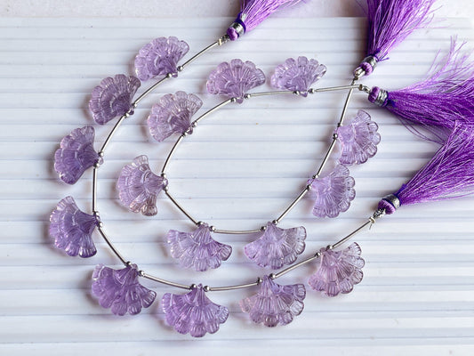 Natural Pink Amethyst Fancy flower carved beads