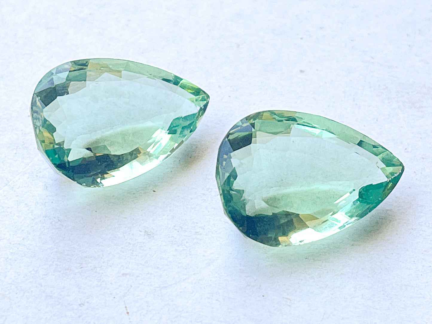 18x30MM Natural Green Fluorite Pear Shape faceted Cut Loose Gemstone Matching Pair
