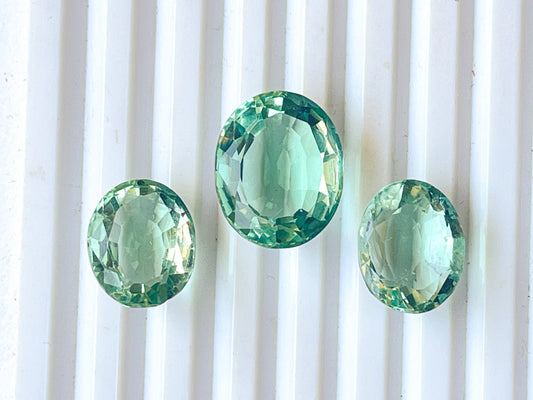 Natural Green Fluorite Oval Shape faceted Cut Loose Gemstone