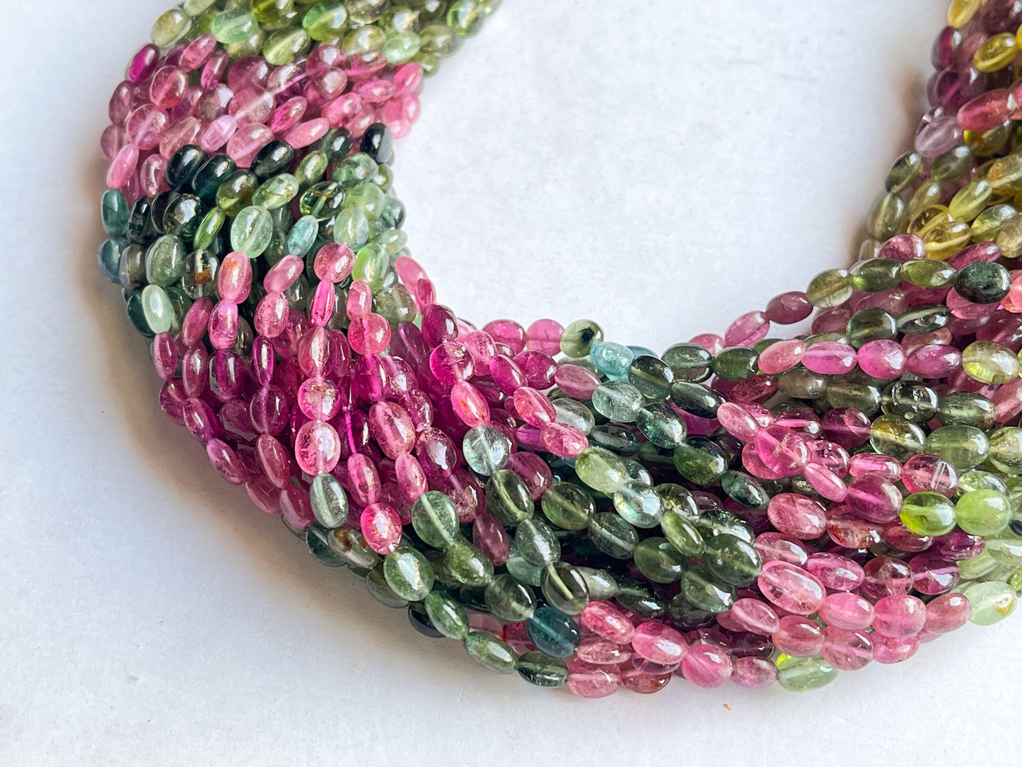 Tourmaline Smooth Oval Shape Beads