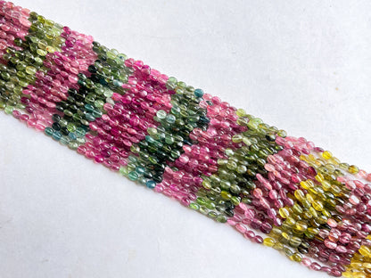 Natural Tourmaline Oval Shape Beads, 4x5mm